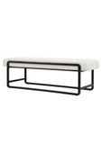NEVA SERİSİ YATAK UCU OTURMA BANKI MAKYAJ OTURAĞI METAL AYAKLI KREM PUF BENCH MONTAJSIZ OTURAK - 3