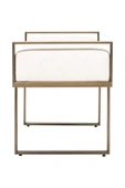 BELLO ÖZEL TASARIM KOLÇAKLI METAL AYAK BEYAZ MİNDER DEKORATİF PUF BENCH - 3