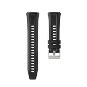 Huawei Watch GT6 Pro 46mm İle Tam Uyumlu Kordon Metal Tokalı Yumuşak Silikon Kordon Kayış  Siyah thumbnail 4