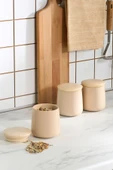 Lola 3'lü Vakumlu Kapaklı Baharat Takımı Bej 400 ml - 8