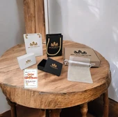 Harfe Özel 14 Ayar Altın Plakalı Dikdörtgen Motifli Beyaz İpek Örgülü Hediye Bileklik-413 - 3