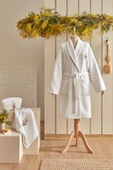 Floren 3 Parça Bornoz Seti Offwhite thumbnail 11