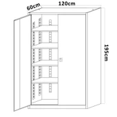Çelik Dosya Dolabı Metal Dolap Ofis Dolapları 120X60X195 - 2