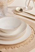 Forever Bone Vera 24 Parça 6 Kişilik Yemek Takımı Gold - 10