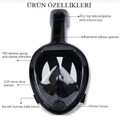 Shufa QSM02 S - M Tam Yüz Siyah Dalış Maskesi thumbnail 3