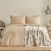 Karaca Home Nevada Çift Kişilik Krep Nevresim Jakar Pike Hediyeli Takım Bej - 5