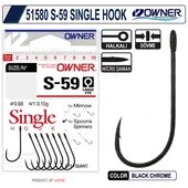 Owner 51580 S-59 Black Chrome Tekli Olta İğnesi  6 no 8 Adet thumbnail 1