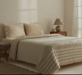 Karaca Home Amanda Çift Kişilik Krep Jakar Pike Takımı Bej thumbnail 2