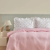 Karaca Home Lidya %100 Pamuk Çift Kişilik Pike Takımı Pudra  thumbnail 6