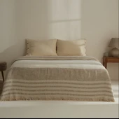 Karaca Home Amanda Çift Kişilik Krep Jakar Pike Takımı Bej thumbnail 3