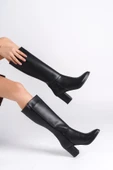 FIORELLA Bağcıksız Fermuarlı Ortopedik Taban Kadın Çizme CST - Siyah - 2