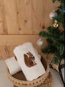 Pamuklu İkili 50x80 cm Modern Nakışlı Desenli Hediyelik Havlu Seti Baveno thumbnail 11