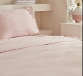 Karaca Home Charm Sion %100 Pamuk Jakarlı Saten King Size Nevresim Takımı Pudra thumbnail 3