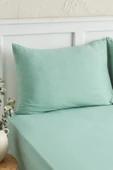 Motto Penye Fitted Tek Kişilik Çarşaf 100x200+30 cm Yeşil - 1