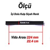 Foça Kulp Siyah Çizgili 224 mm 24 cm Metal Mobilya Çekmece Dolap Kapak Kulpu Modern Mutfak Kulpları thumbnail 4