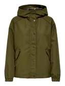 Only 15354468 Kapsonlu Kadin Mont - Haki - 4