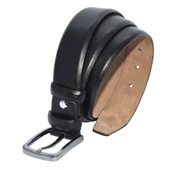 Siyah Çocuk Boy Hakiki Deri Düz Model 3.5 cm.lik  Klasik Kemer XD-200-GRS-ST thumbnail 2