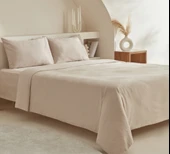 Karaca Home Charm Sion %100 Pamuk Jakarlı Saten King Size Nevresim Takımı Bej thumbnail 7