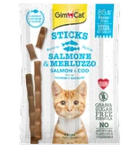 Gimcat Sticks Somonlu ve Morina Balıklı Tahılsız Kedi Ödül Çubukları 4'lü 20 Gr - 1