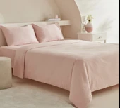 Karaca Home Charm Sion %100 Pamuk Jakarlı Saten King Size Nevresim Takımı Pudra thumbnail 2