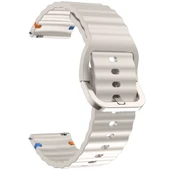 Huawei Watch GT6 Pro 46mm İle Uyumlu Dalga Desenli Tokalı Yumusaş Soft Silikon Kordon  Starlight thumbnail 3