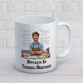 Dünyanın En Yakışıklı Öğretmenine Özel Öğretmenler Günü Hediyelik Baskılı Kupa - 1