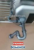 DOMİNOX FRANKE EVYE SİFON TAKIMI KARE TAŞMALI - 1