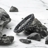 Oniks Doğaltaş Ve Deri Erkek Bileklik 31832B7D1 thumbnail 3