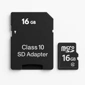 16 GB Class 10 Micro SD Hafıza Kartı SD Adaptör Yüksek Hızlı Veri Transferi - 1