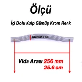Sümbül Kulp 256 mm Krom Gümüş Renk Metal Mobilya Çekmece Dolap Kapak Kulpu Modern Mutfak Kulpları thumbnail 6