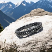 Oniks Doğaltaş Ve Deri Erkek Bileklik 31832B7D1 thumbnail 4