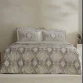 Karaca Home Chain %100 Pamuk 120 Tel Çift Kişilik Saten Nevresim Takımı Gri - 1