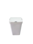 Gümüş Tekli Dokunmatik Çamaşır Sepeti Çöp Kovası Temizlik Kovası Kirli Sepet 40 Litre-MT008 - 3