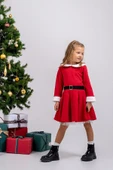 Kız Çocuk Kürk ve Kemer Detaylı ( 2-6 ) Yaş Tüllü Elbise thumbnail 3