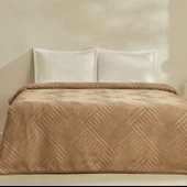 Karaca Home Rita Çift Kişilik Emboss Battaniye Açık Kahve  - 1