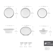 Karaca Royal Bone Kate 55 Parça 12 Kişilik Yemek Takımı Platin  thumbnail 6