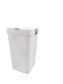 Gümüş Tekli Dokunmatik Çamaşır Sepeti Çöp Kovası Temizlik Kovası Kirli Sepet 40 Litre-MT008 - 2