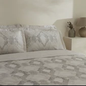 Karaca Home Chain %100 Pamuk 120 Tel Çift Kişilik Saten Nevresim Takımı Gri - 9