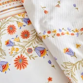 Karaca Home Clarice %100 Pamuk Çift Kişilik Nevresim Pike Hediyeli Takım Multicolor - 12