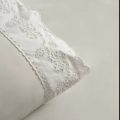 Karaca Home Carmello Brodeli %100 Pamuk Çift Kişilik Nevresim Takımı Beyaz  thumbnail 5