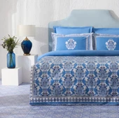 Karaca Home Casandra %100 Pamuk Çift Kişilik Nevresim Takımı Mavi thumbnail 7