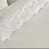 Karaca Home Carmello Brodeli %100 Pamuk Çift Kişilik Nevresim Takımı Beyaz  thumbnail 4