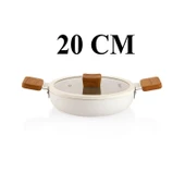 Schafer Ceramoni Seramik Kapaklı Sahan 20 Cm – Krem - 2