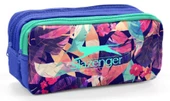 Slazenger 12027 Mavi-Yeşil Yaprak Desenli Kız Çocuk Kalemlik - İki Bölmeli - 1