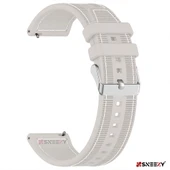 Sneezy Huawei Watch Fit 2 İle Uyumlu Dikiş Desenli Dokuma Silikon Kordon  Starlight thumbnail 4