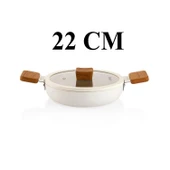 Schafer Ceramoni Seramik Kapaklı Sahan 22 Cm – Krem - 2