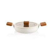 Schafer Ceramoni Seramik Kapaklı Sahan 22 Cm – Krem - 1