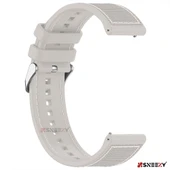 Sneezy Huawei Watch Fit 2 İle Uyumlu Dikiş Desenli Dokuma Silikon Kordon  Starlight thumbnail 3