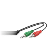 2 x 3.5 Mm To 3.5 Mm F Kablo 2Lıne Mikrofon + Kulaklık 20Cm Siyah HDX1053 - 1
