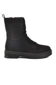 Ayakmod Siyah Nubuk İçi Polarlı Fermuarlı Uzun Kaymaz Taban Kadın Bot 23002 Z thumbnail 2